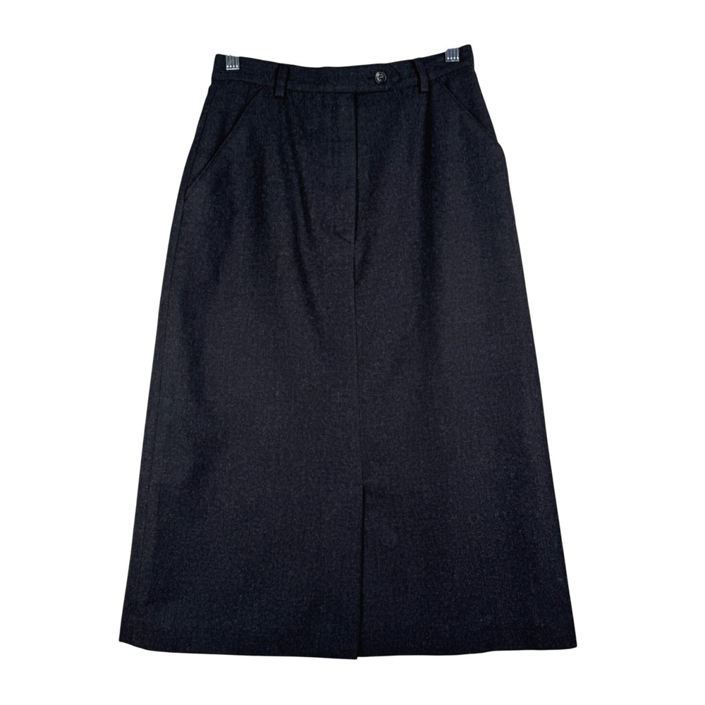 Diane Von Furstenberg Skirt Wool Career Business Academia Vintage Dark Gray 2